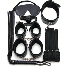 Plush Handcuffs & Whip Bondage Set