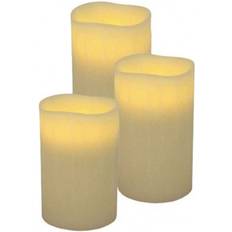 BURI Pillar White LED Candle 20cm 3pcs