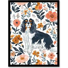 ARTERY8 Cavalier King Charles Spaniel Black Framed Art 59.4x82cm