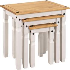 Plastic/Wood - White Nesting Tables Mews Corona Whitewash Nesting Table 36x53cm