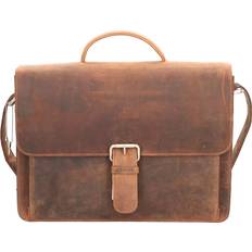 Plevier Retro Darwin Aktentasche Leder - Braun