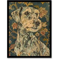 ARTERY8 Abstract Portrait Dog Black Framed Art 30.5x40.6cm