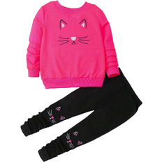 Shein Young Girl Cartoon Graphic Sweatshirt with & Leggings with