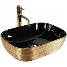REA Keramik Waschbecken 46 cm Schwarz Gold