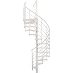 Gerade Treppen Minka Spindeltreppe Venezia Weiß Ø 160 cm