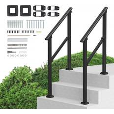 Stair Parts VEVOR 2 Pcs 2-3 Handrails For Outdoor Seniors