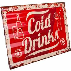 Multifärgade Väggdekor Alexandra House Living Kyl-Drink Järn Väggplåt 59 x 1 x 40 cm Väggdekor
