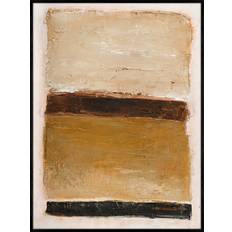 Bruna - Trä Tavlor Malerifabrikken Design Målning Ochre Square 90x120 cm Svart Ram Brun Tavla