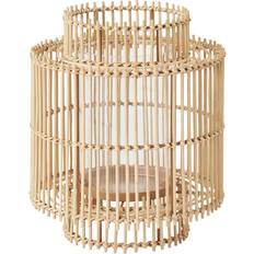 Rattan Laternen Broste Copenhagen Kajsa Ø 20 cm x H 23.5 cm Bambus Glas Laterne