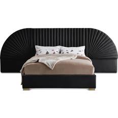 Meridian Cleo Velvet Queen Black Frame Bed