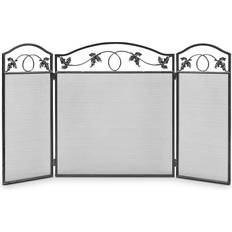 Haardschermen Costway Openhaardhek Met Stevig Metalen Frame 3-Delig Opvouwbaar Open Haardscherm