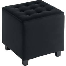 Grey Foot Stools Homcom Square Footstool Small Ottoman with Wood Legs Foot Stool