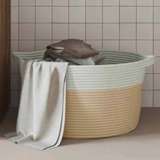 Beige Baskets vidaXL Aufbewahrungskorb Beige und Weiß Ø40x25 cm Baumwolle Korb