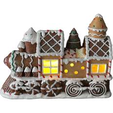 Weihnachtsschmuck Figur Lebkuchenzug 18 x 10 x 25 cm Braun Weihnachtsschmuck