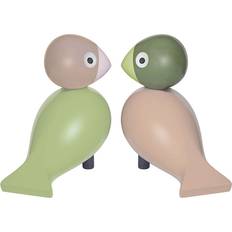 Kay Bojesen Turtelduer Lysegrøn/Rosa Dekorationsfigur 9cm