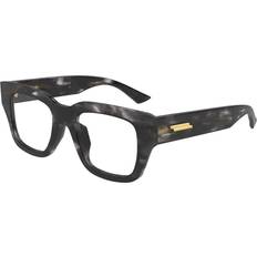 Glasögon & Läsglasögon Bottega Veneta BV1361O 006 Optiska Bågar Acetat Svart Transparent Fyrkantig