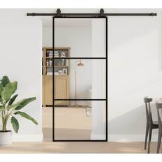 Doors vidaXL with Black Hardware 90 205 cm in ESG Glass Sliding Door (x)
