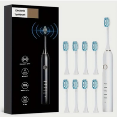 Electric Toothbrushes & Irrigators Bed Bath & Beyond Loring Electric Toothbrush with 5 Modes and 8 Brush Heads White (1.89 In. W X 9.21 In. H X 1.89 In. D)