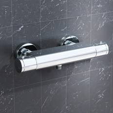 Round Chrome Thermostatic Shower Bar Valve