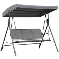 Canopy Porch Swings OutSunny 3 Seater Swing Chair Grey