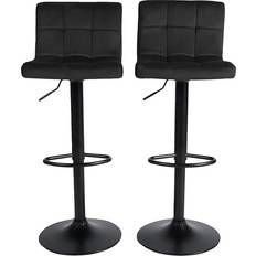 OHS Swivel Black Bar Stool 50.5cm 2pcs