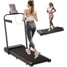 Obasyhig Grey 2 In 1 Foldable Home Fitness Walking Treadmill