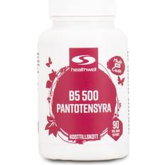 Healthwell Vitamin B5 500 Pantothensyre 90 Kapsler 90 stk
