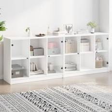 Berkfield Home Bookcase with Doors White 204 x 37 x 75 cm Book Shelf