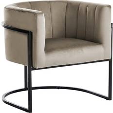 Beliani Larvik II Velvet Taupe Armchair