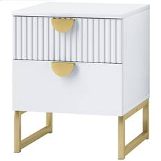 Homcom Sängbord Homcom mit 2 Schubladen Weiß Nachttisch