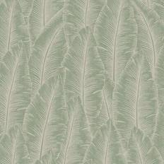 Grandeco Palmeira Leaf Wallpaper One Size Myrtle Green