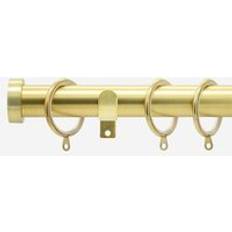 Brass Curtains & Accessories New Edge Blinds Brushed Gold 28mm Stud Fixed Length Metal Curtain Pole 430 cm