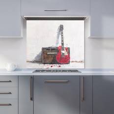 Red Splash Guards Warren Reed Red Guitar Echoes of Rock 700mm x 750mm Splash Guard