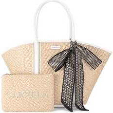 Carvela Basket Bagh Bone Combination - Raffia Sorrento