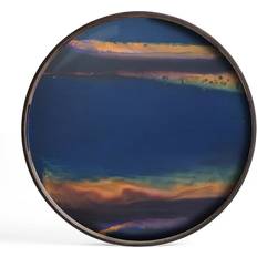 Plateau Marron Verre'sérigraphié Designer Dawn