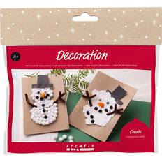Orange DIY Creativ Company Mini DIY Kit Dekoration Julekort Med Snemænd