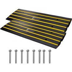 Poussettes VEVOR Curb Ramp 2.6" Rise Rubber Driveway Ramps Heavy Duty 15T Weight Capacity Threshold Ramp Black (3 Pack)