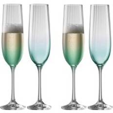 Galway Crystal Erne' Aqua Flute Set of 4 Champagne Glass 4pcs
