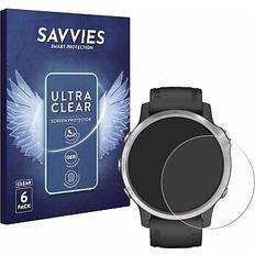 Savvies 6x Folie für Garmin Fenix 6S Pro