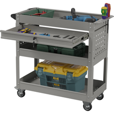 On Shine 3-Tier Rolling Tool Cart Wheels for Mechanics with Utility Drawer Grey (See Description)