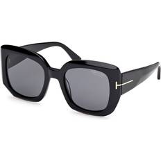 Solglasögon Tom Ford FT1220 Carla-02 01D Solglasögon Acetat Svart Rök Fyrkantig Polariserad