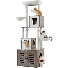 VEVOR Large Cat Tree Litter Box Enclosure 72.83"