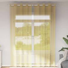 Gardiner & Tillbehör vidaXL Voile Gardiner Med Genomföringar 2 St Gul