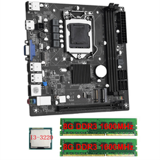 ITX - Integrated Graphics Card Motherboards Spactz ITX H61 Desktop Motherboard with I3-3220 2X8G DDR3 1600MHz RAM