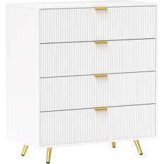 Homcom Elegant Four-Drawer White Chest of Drawer