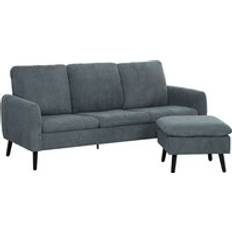 3 seater corner Homcom 3 Seater Corner Couch Settee Sofa