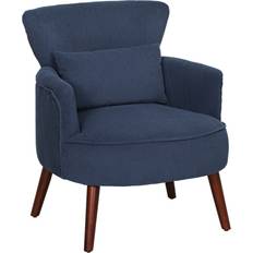 Armchairs Homcom with Padded Seat Blue Armchair