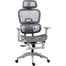 Recliner Office Chairs Homcom Ergonomic Swivel Grey Office Chair