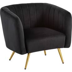 Schwarz Loungestühle FineBuy Loungesessel Samt Schwarz Design Loungestuhl