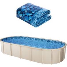VEVOR Oval Pool Liner 15x30ft Overlap Style Pool Liner 54in Wall Height Durable